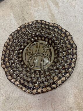 Handmade- Ceramic Decorative pottery Plate with Monogram